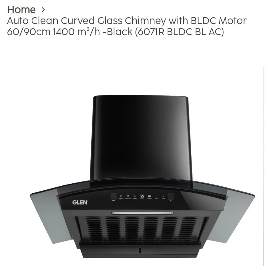 GLEN CHIMNEY 6071 BLDC 90CM 1400m³/h