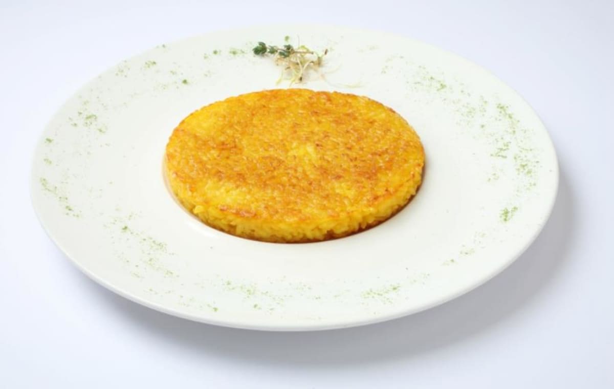 Risotto giallo al salto. Ottimo anche da solo