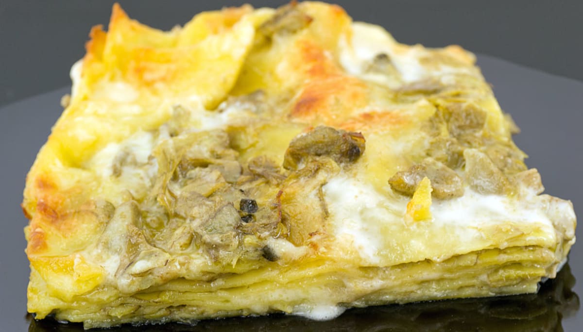Lasagne ai carciofi. Versione invernale delle lasagne vegetariane