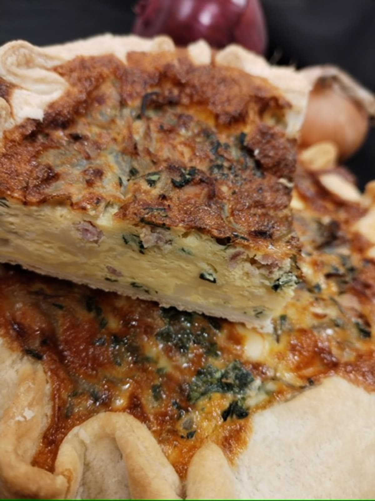 Quiche lorraine con speck e fontina