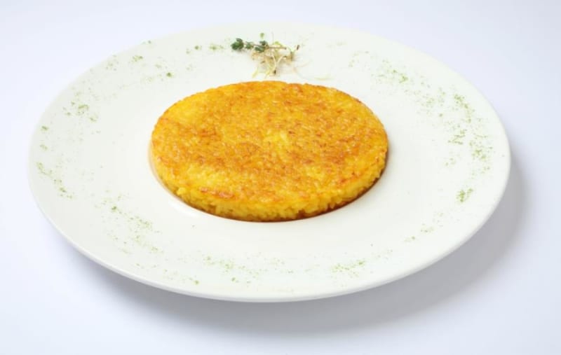 Risotto giallo al salto. Ottimo anche da solo