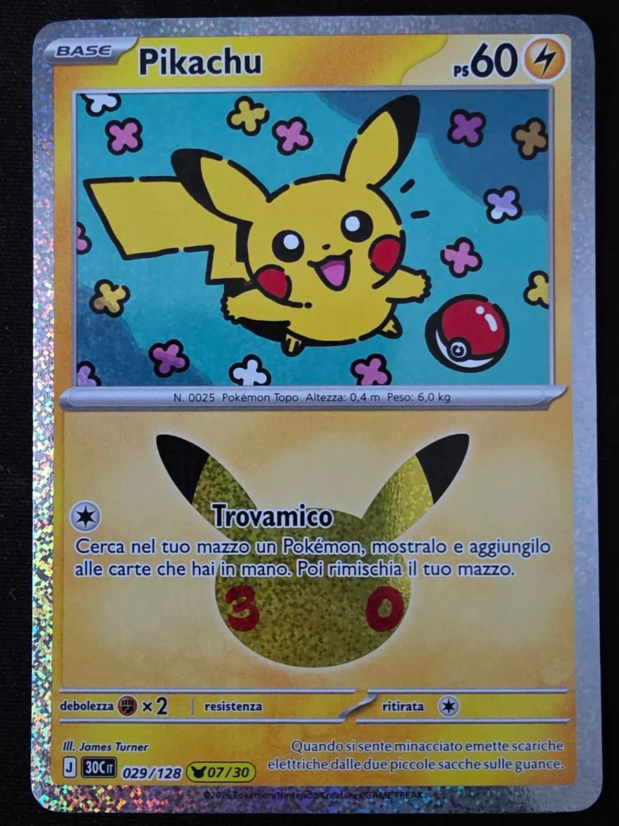 Pikachu 29/128 30° anniversario