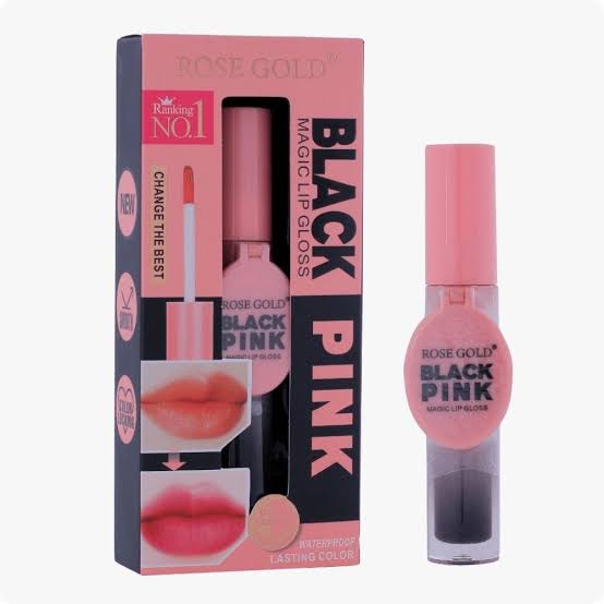 ملمع الشفاه السحري روز جولد أسود وردي – Rose Gold Black Pink Magic Lip Gloss