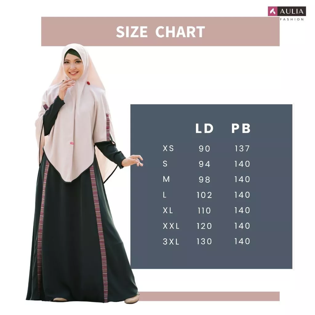 Size Chart Gamis Kiara