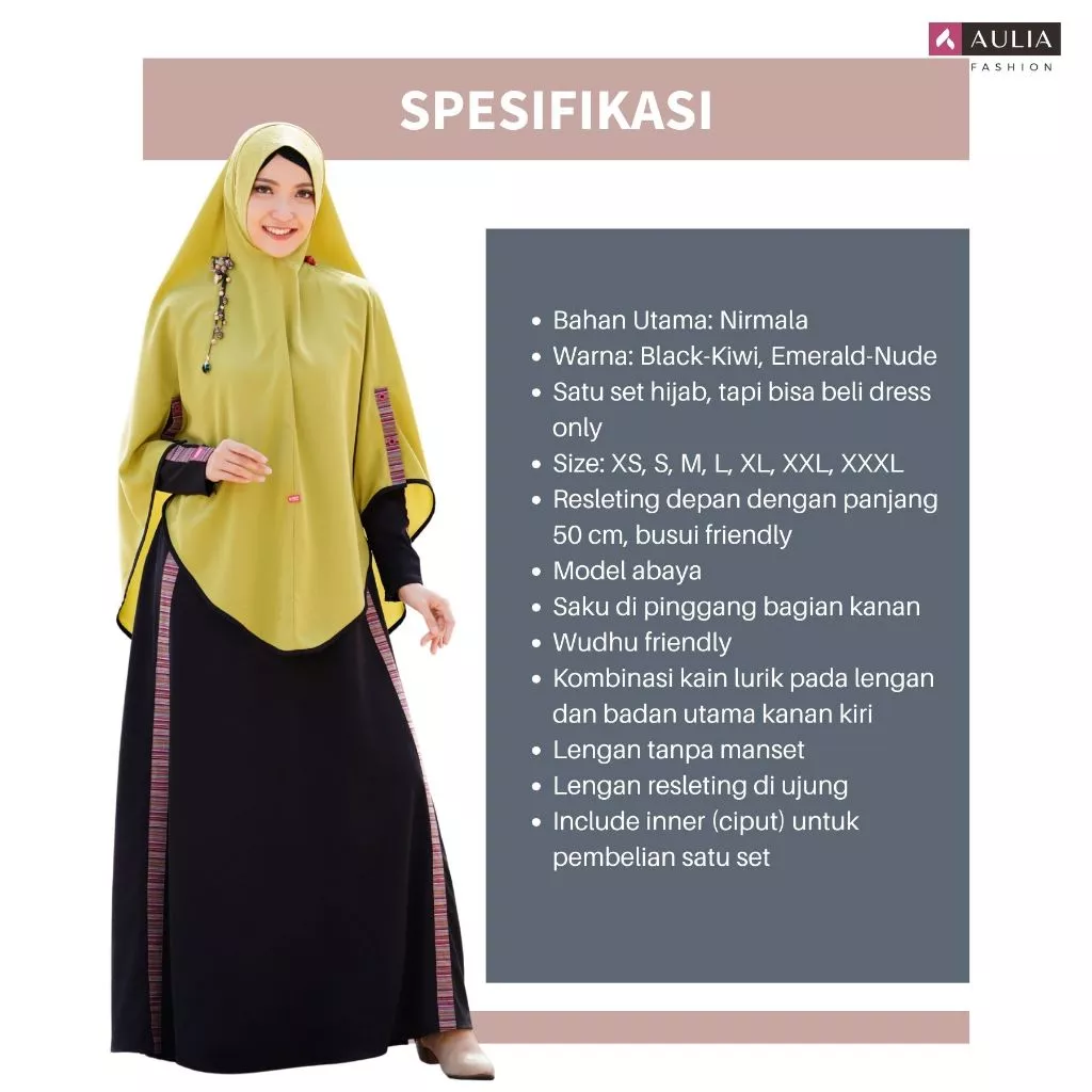 Spesifikasi Gamis Kiara