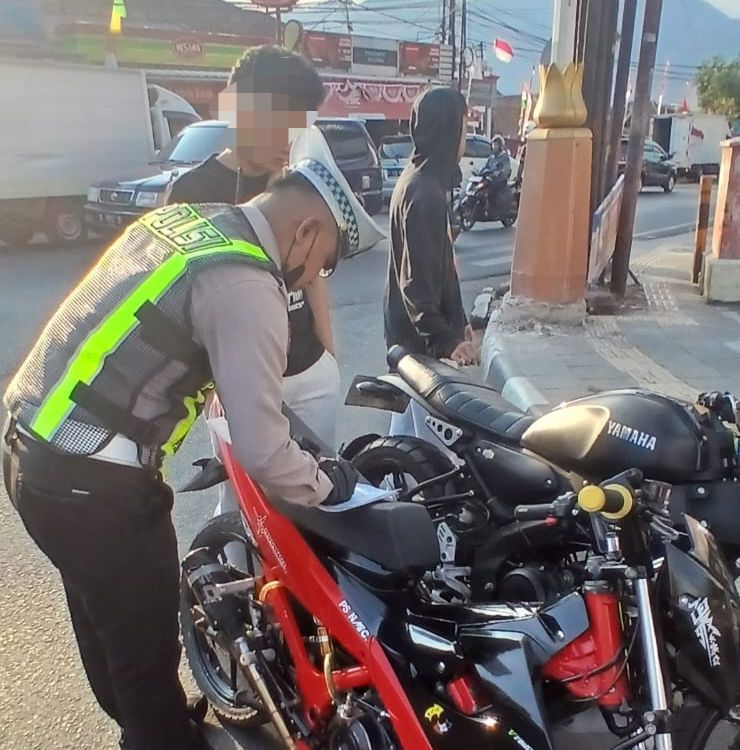 Satlantas Polres Garut Tindak 17 Motor Berknalpot Brong