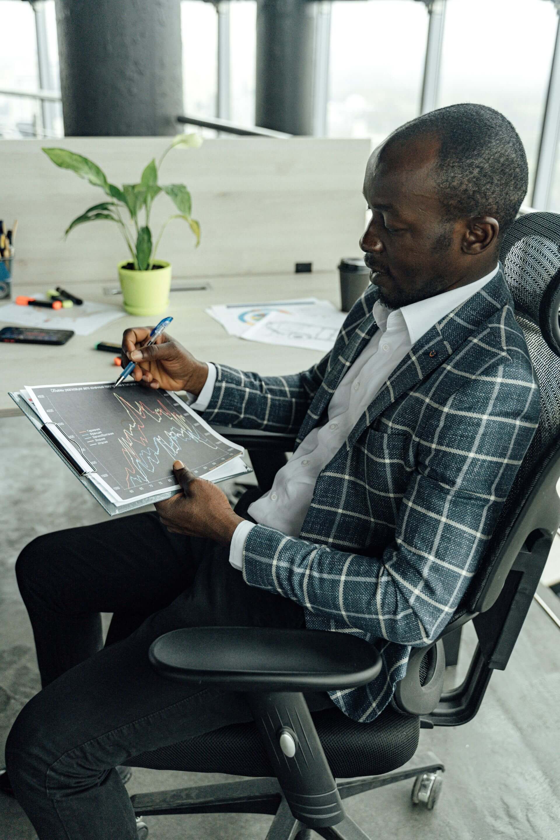 Colleagues working together in an open office