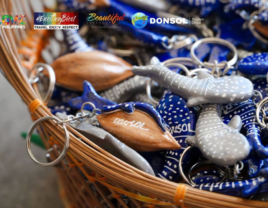 Whale shark themed souvenir selection at the Donsol Pasalubong Center