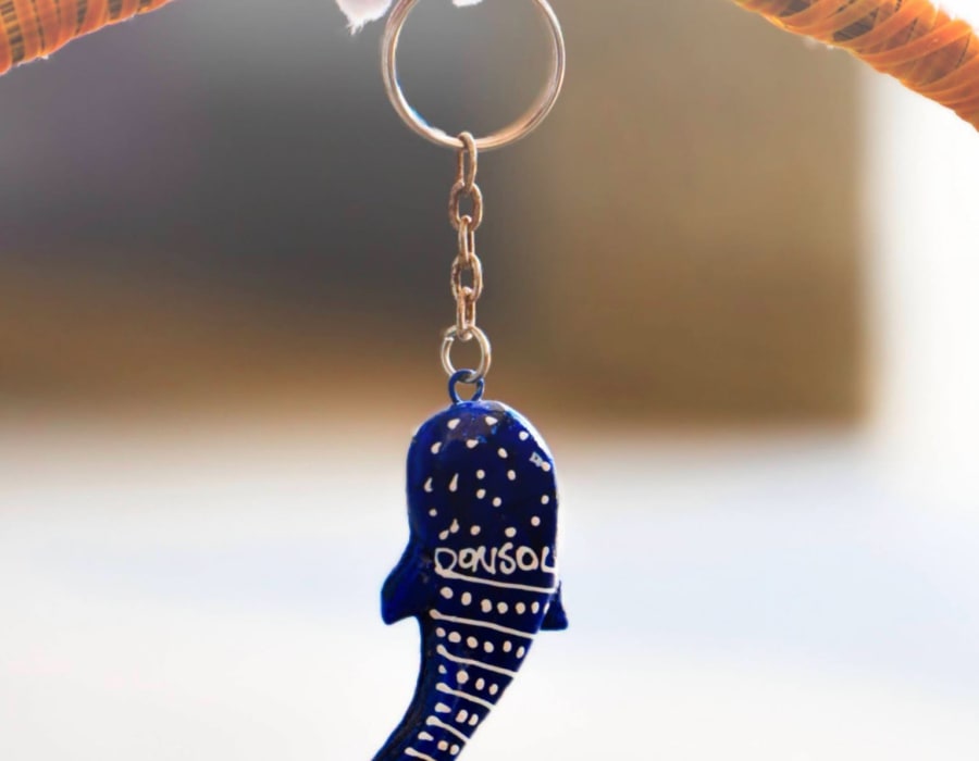 Whale shark themed souvenir selection at the Donsol Pasalubong Center