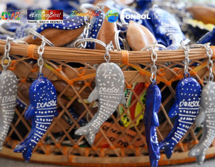 Whale shark themed souvenir selection at the Donsol Pasalubong Center