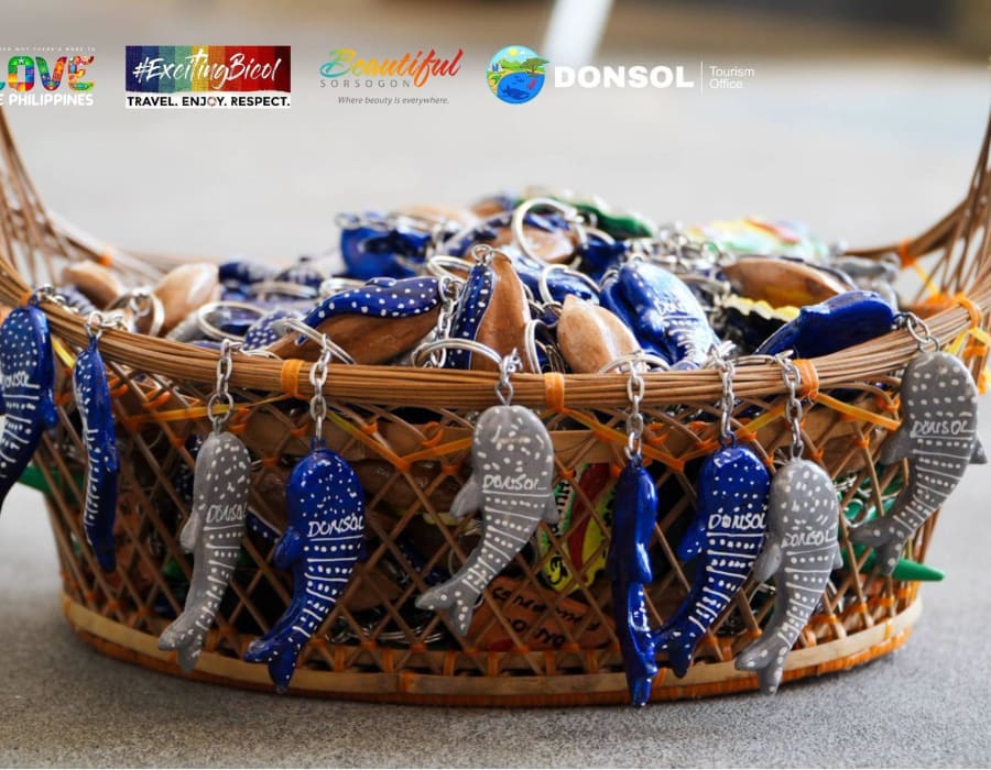 Whale shark themed souvenir selection at the Donsol Pasalubong Center