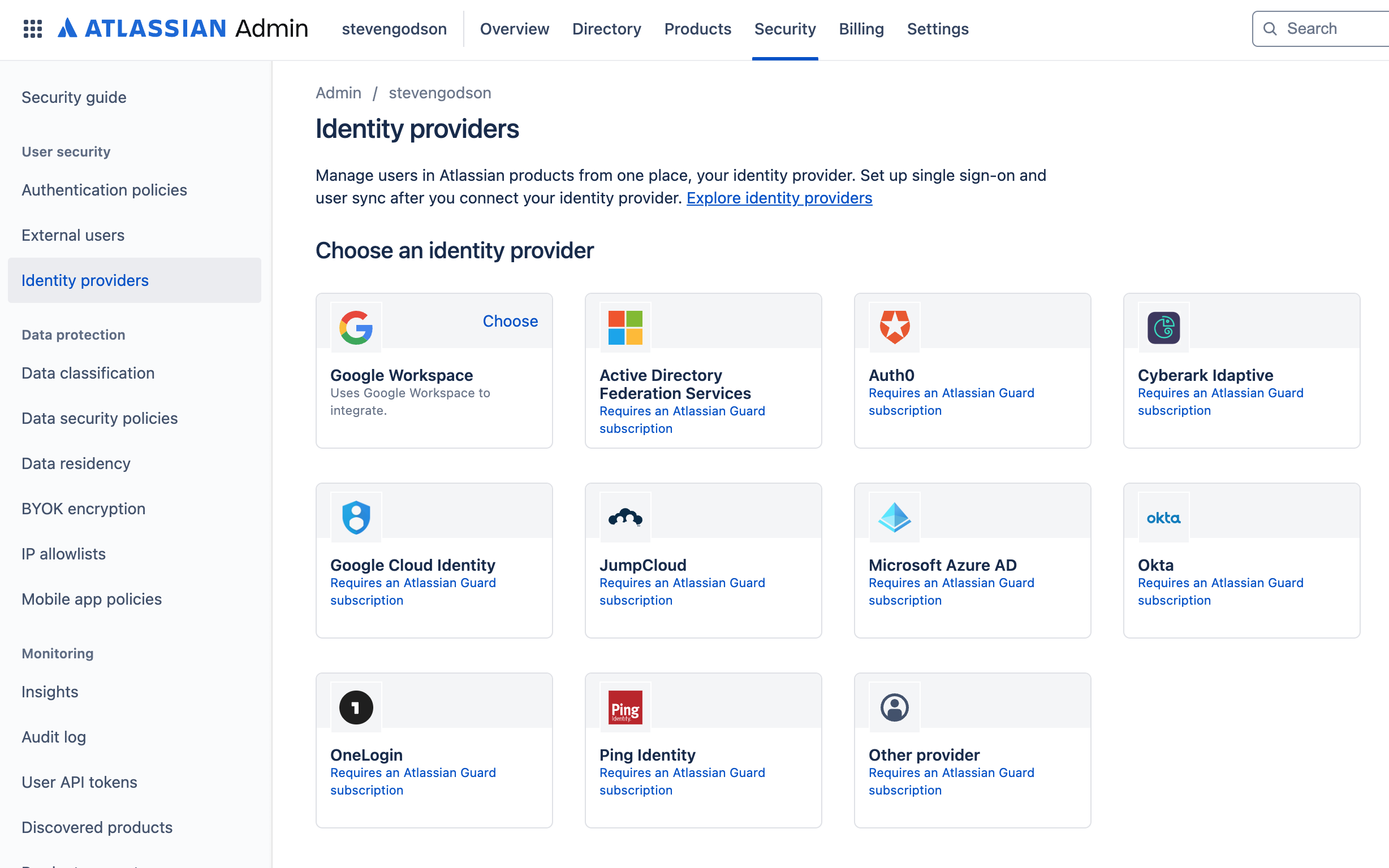 Identity providers