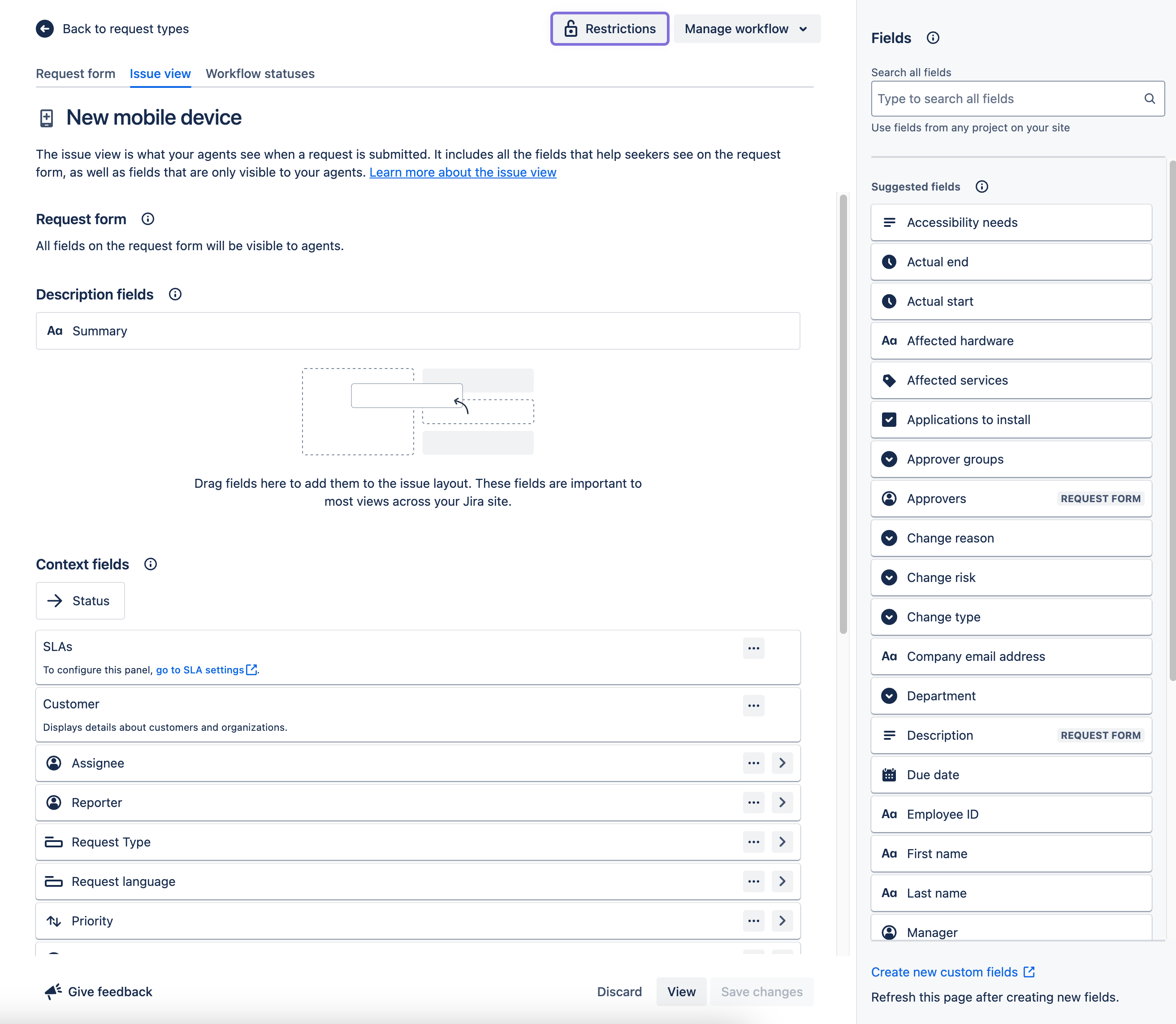 Issue view