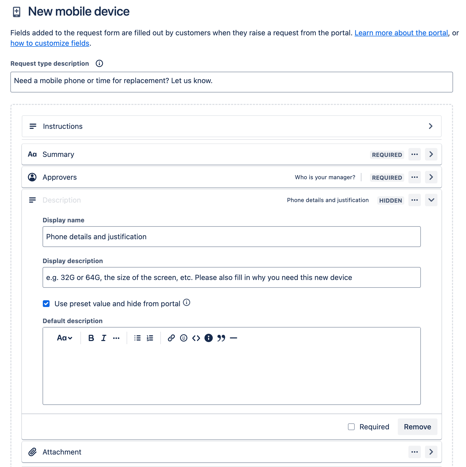 Form field customisation