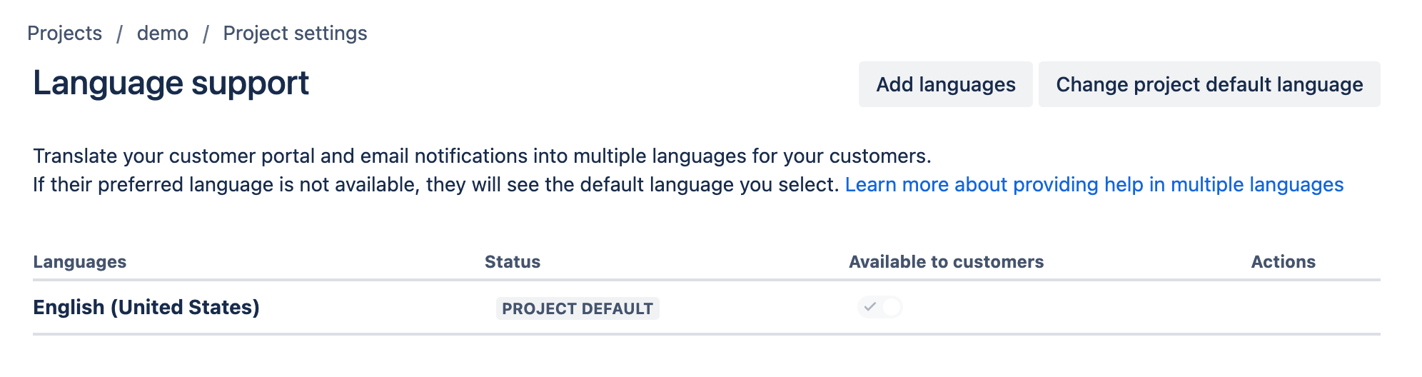 Language support
