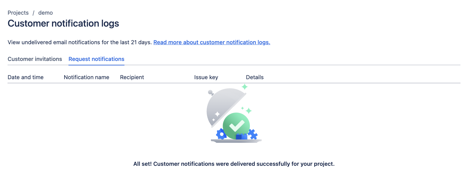 Request notification log