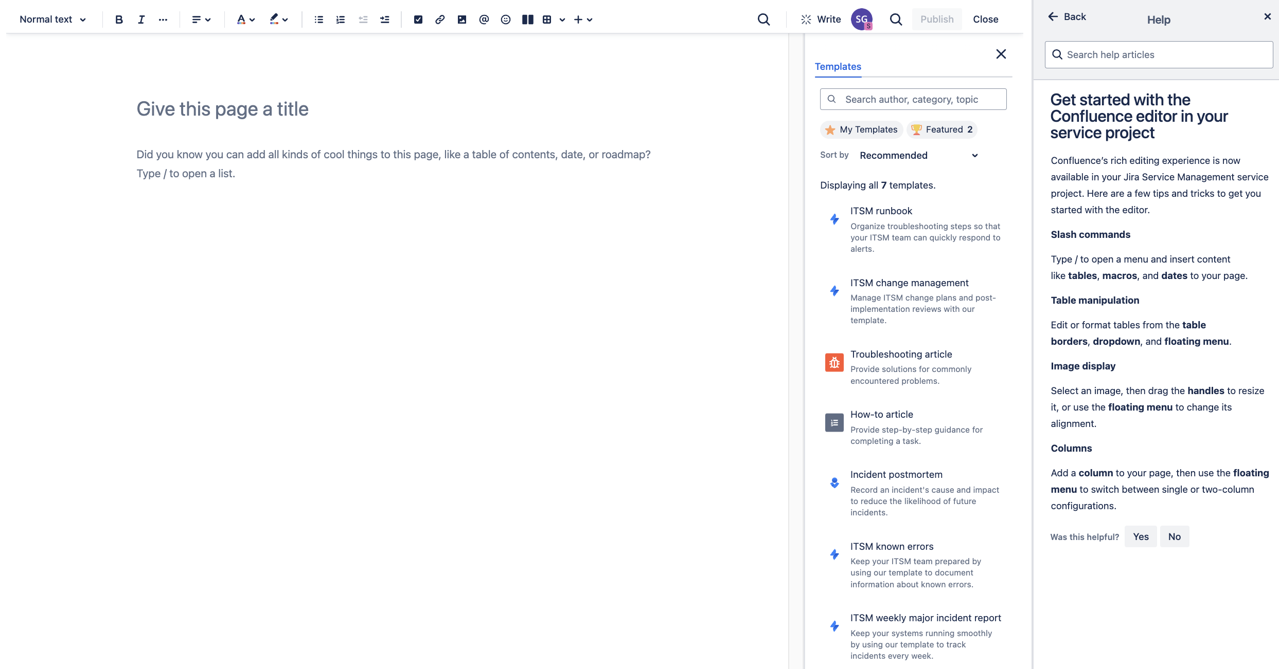 Article editor