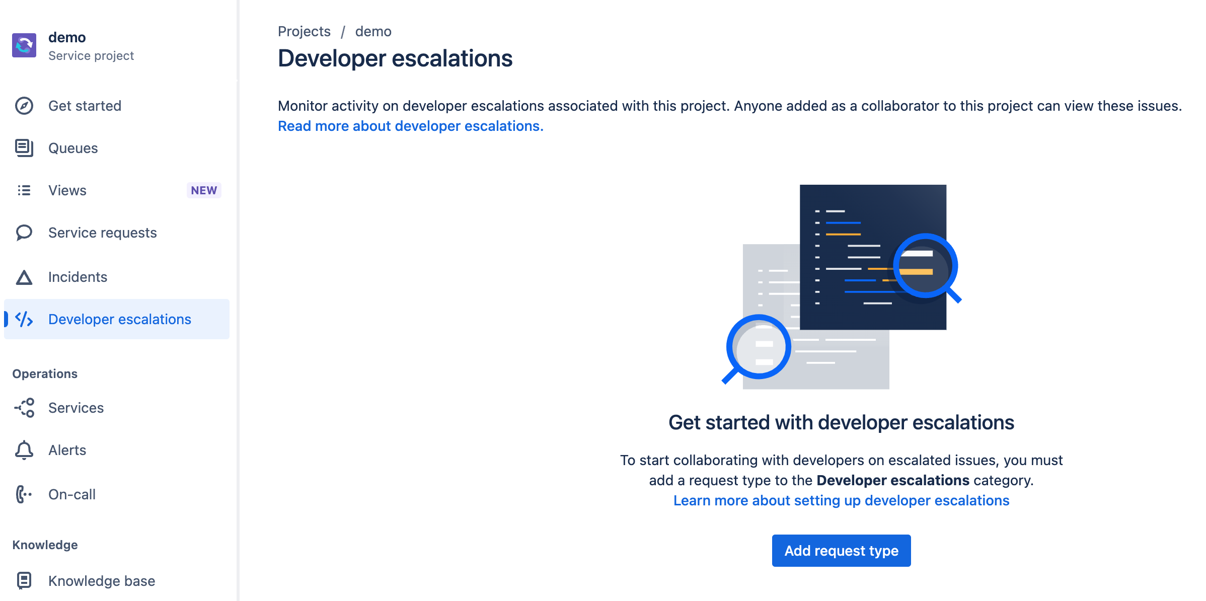 Developer escalations without request type
