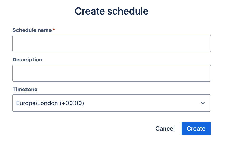 Create a schedule