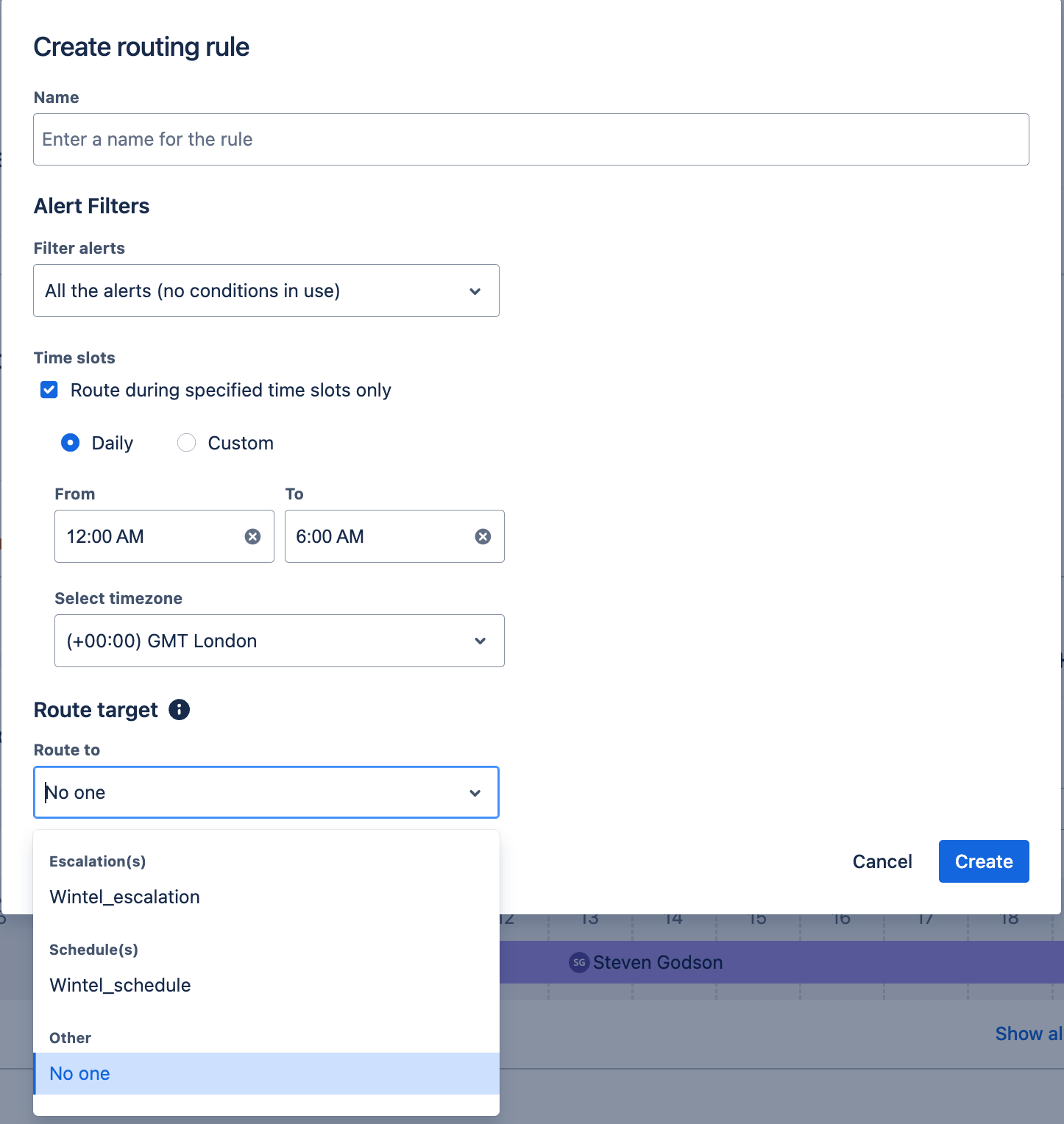 Create a routing rule