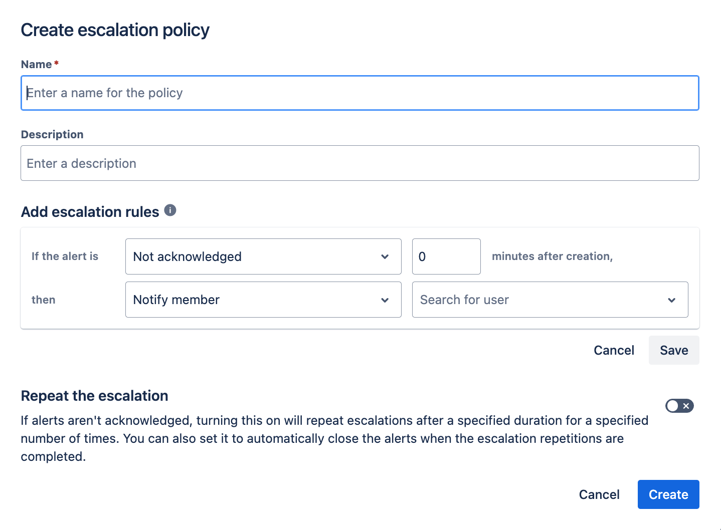 Create a policy