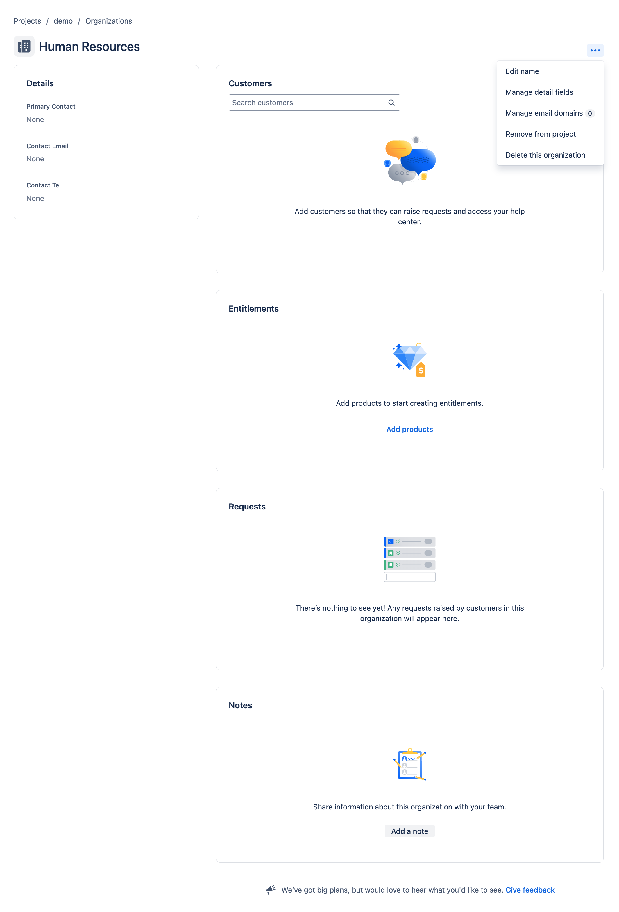 Organisation record view