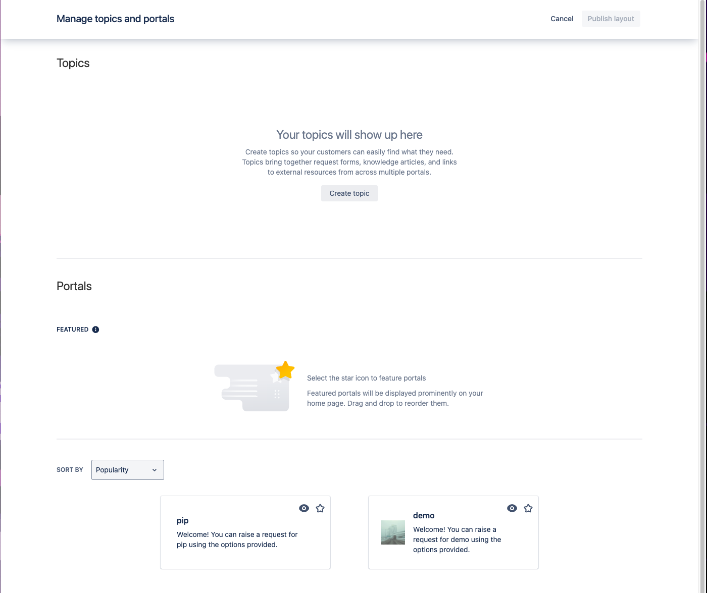 topics and portals