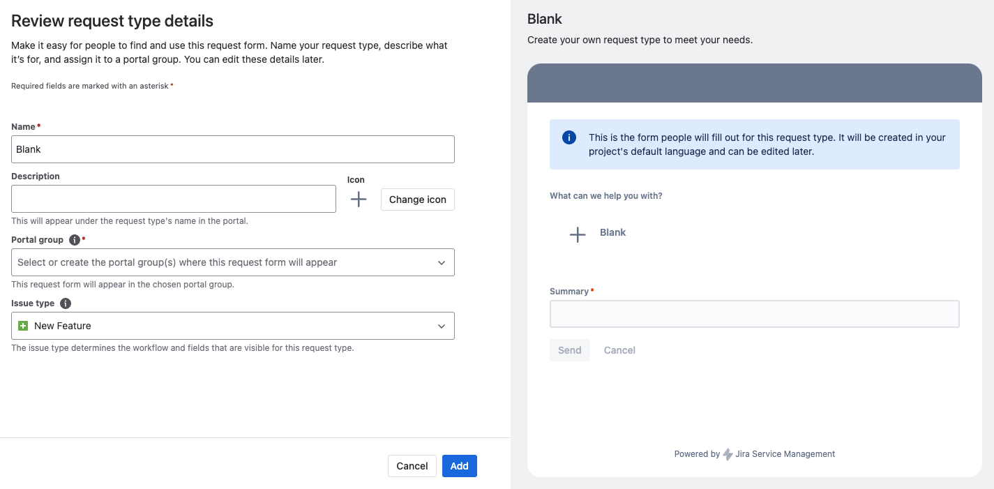 Blank request type