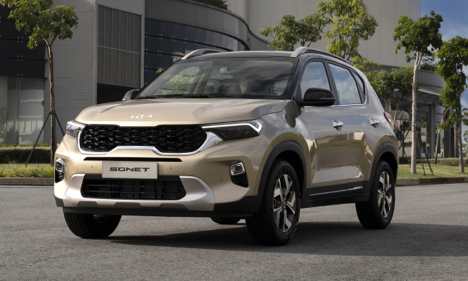 Kia Sonet tại khuôn viên trụ sở của Trường Hải ở Quảng Nam. Ảnh: Thaco