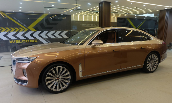 Mẫu Hongqi H9 trong sự kiện ra mắt tại Việt Nam, hôm 19/1 tại Hải Phòng.