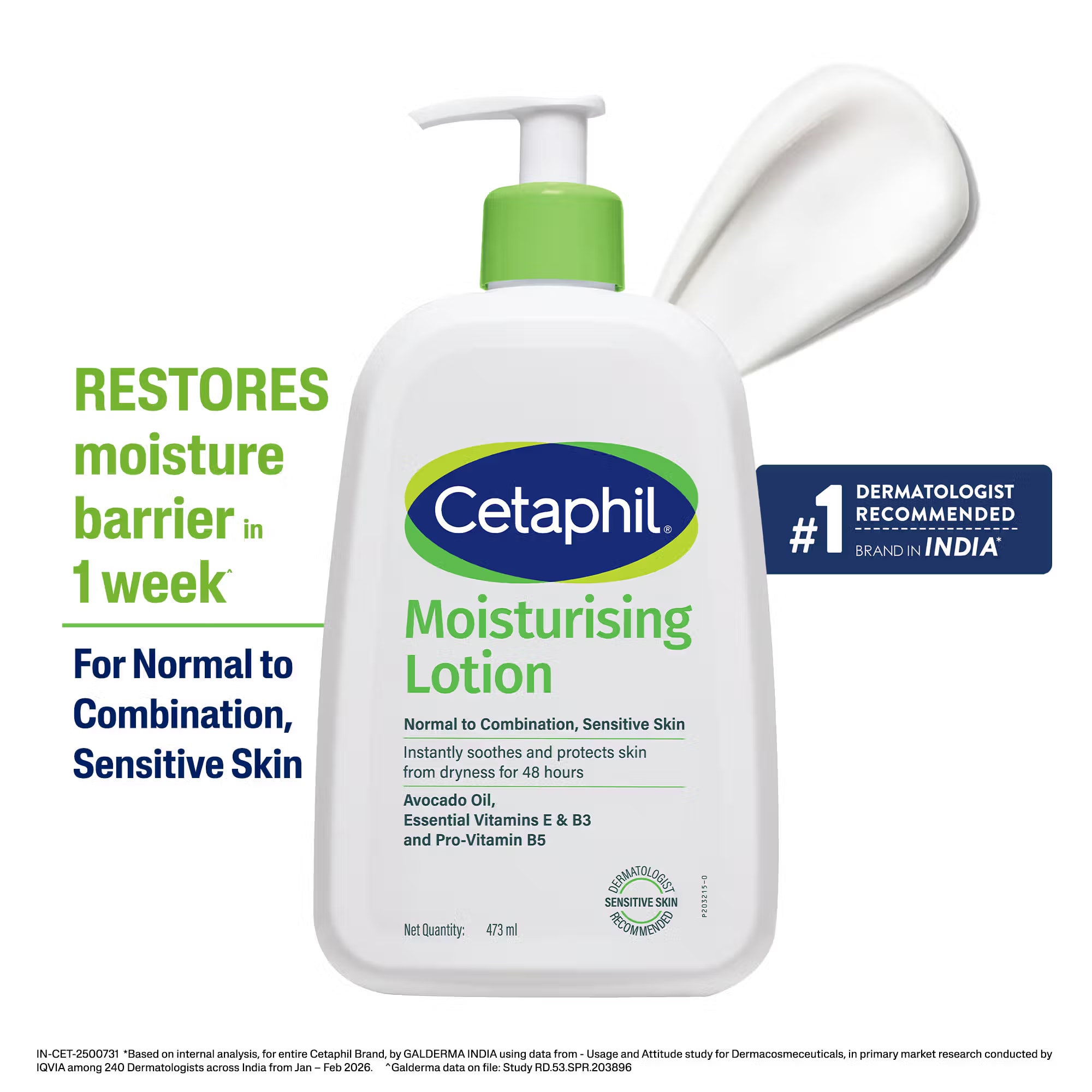 Cetaphil Moisturising Lotion For 48-Hour Hydration Restores Moisture Barrier In 1 Week