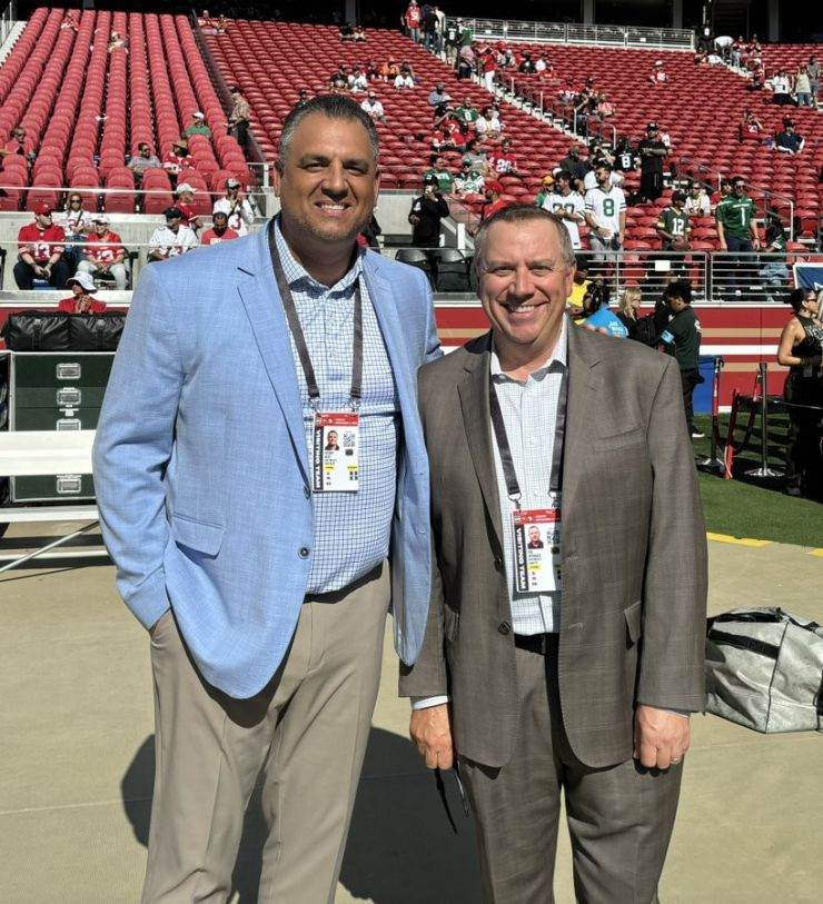 St. Louis Head Coach Anthony Becht and Bob Wischusen