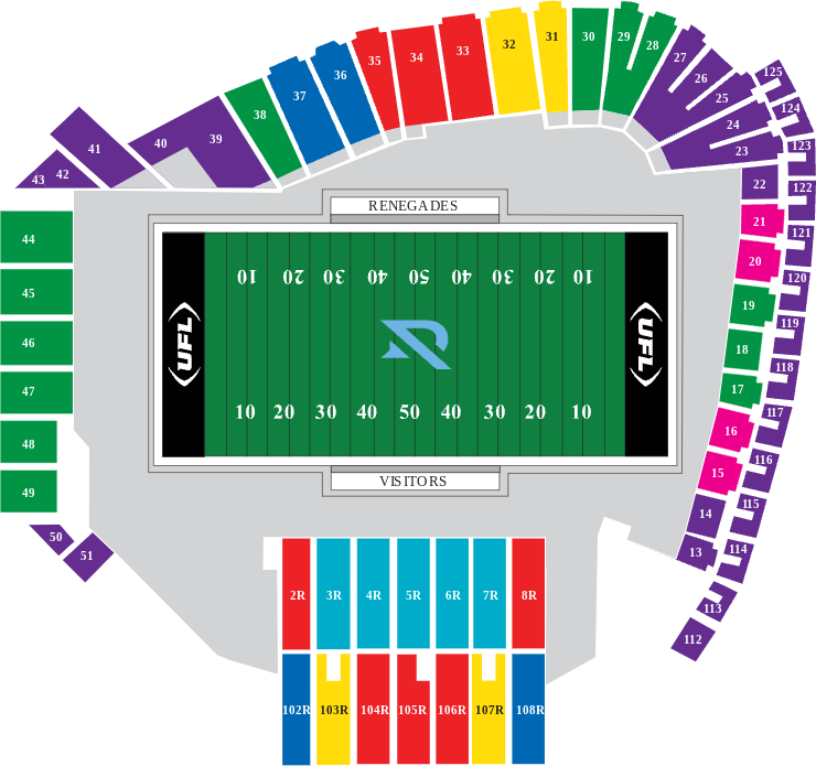 Seating Map of Choctaw Stadium