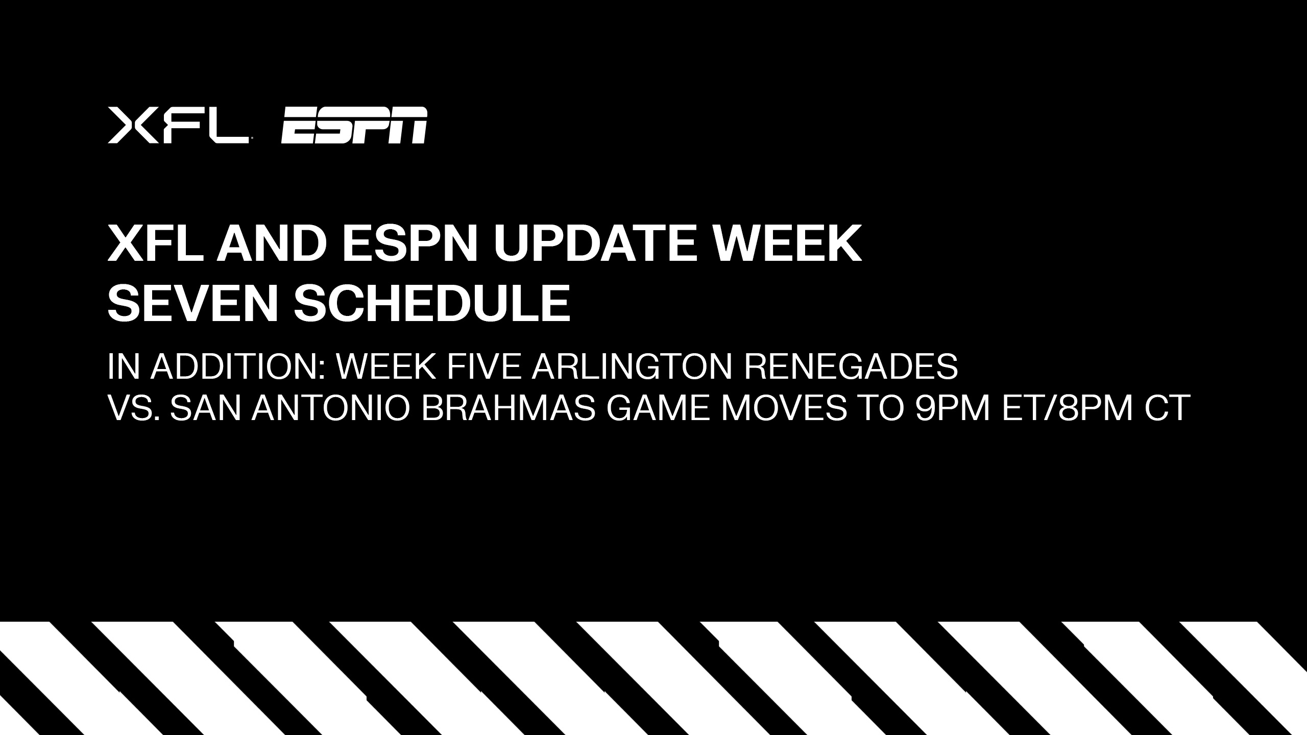 XFL and ESPN update week seven schedule