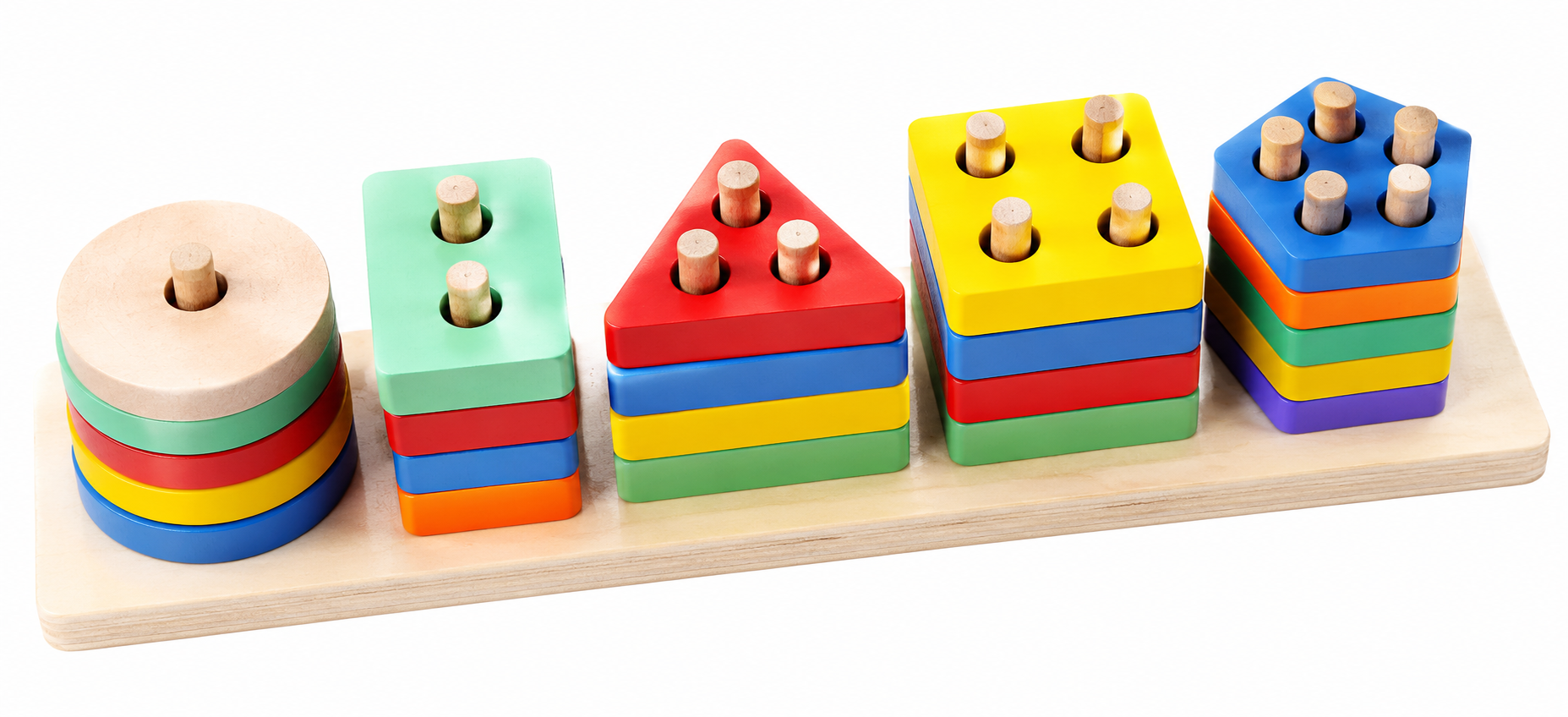 Wooden Shape Sorter Board 5-in-1