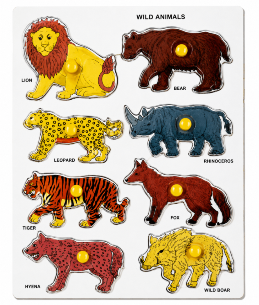 Wild Animal Tray with Knob