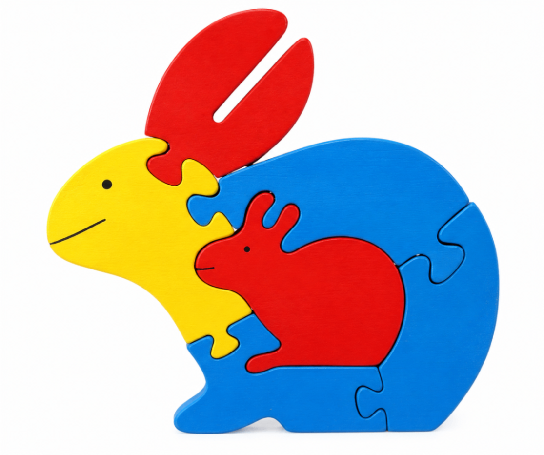 Coloured Jigsaw Puzzle - Rabbit