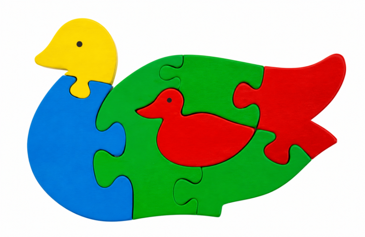 Coloured Jigsaw Puzzle - Swan