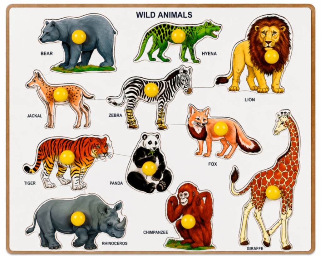 Wild Animals - Large with Big Knob