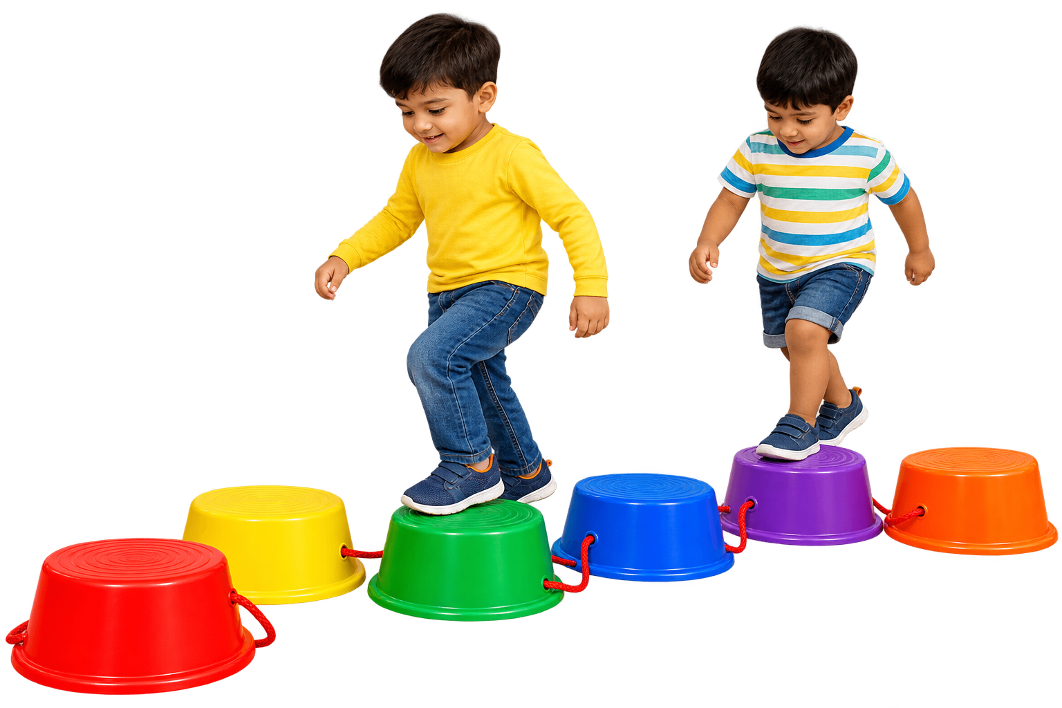 Kids Stepping Buckets