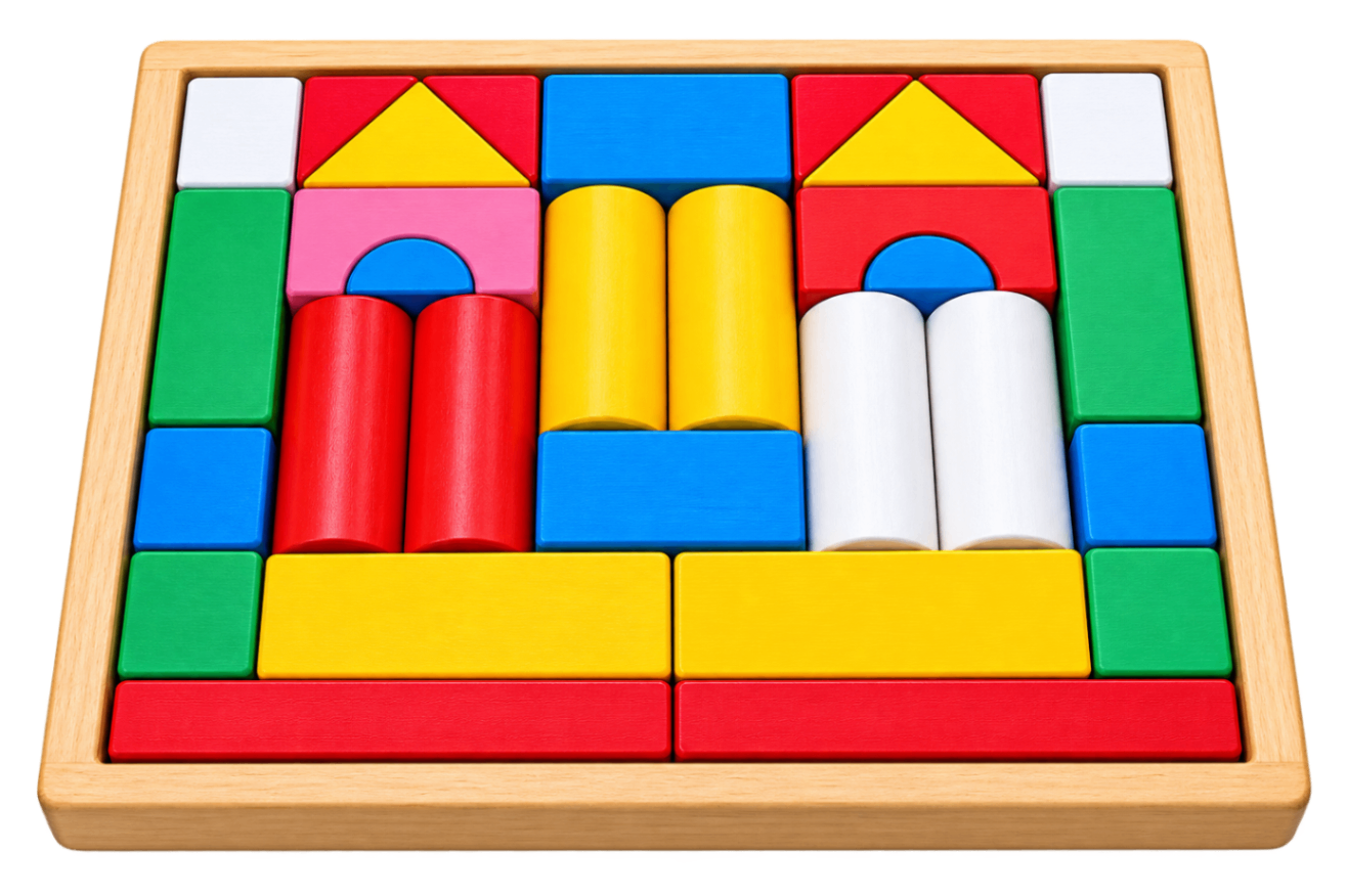 Wooden Building Blocks (30 Pieces)