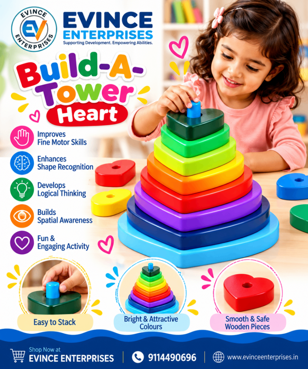 Build-a-Tower Heart – Big (10 Pieces)-2