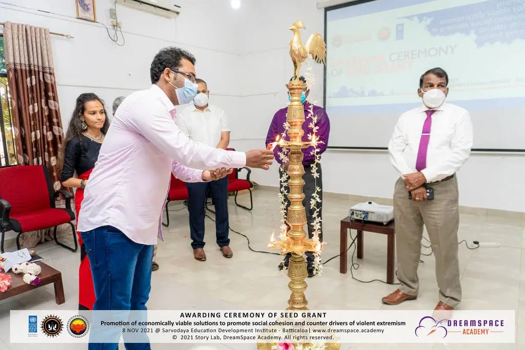 Seed grants for eleven social-innovation ideas, Batticaloa, 2021-11-08.
