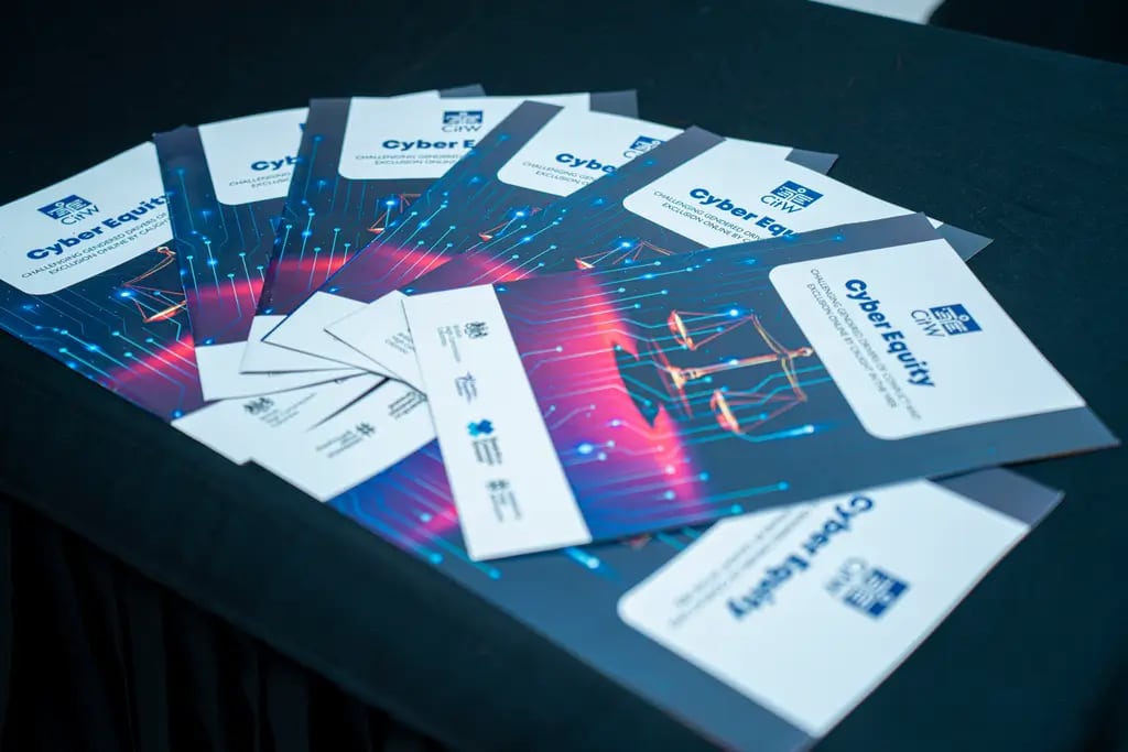 Cards for an activity, cyber equity workshop, DreamSpace Academy Batticaloa, October 2024.