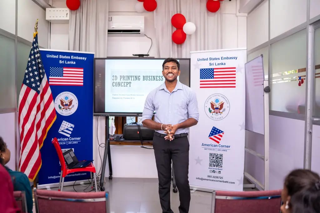 Introducing 3D printing, Batticaloa, April 2026.
