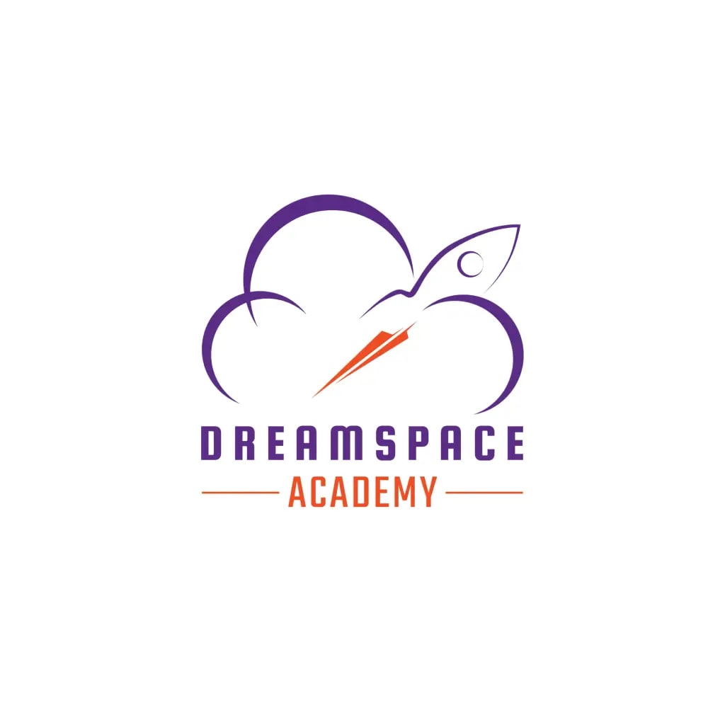 The DreamSpace Academy logo of the time: a rocket rising from a cloud.