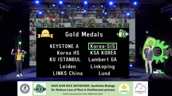 The iGEM 2020 gold medal for a rice biosensor, November 2020.