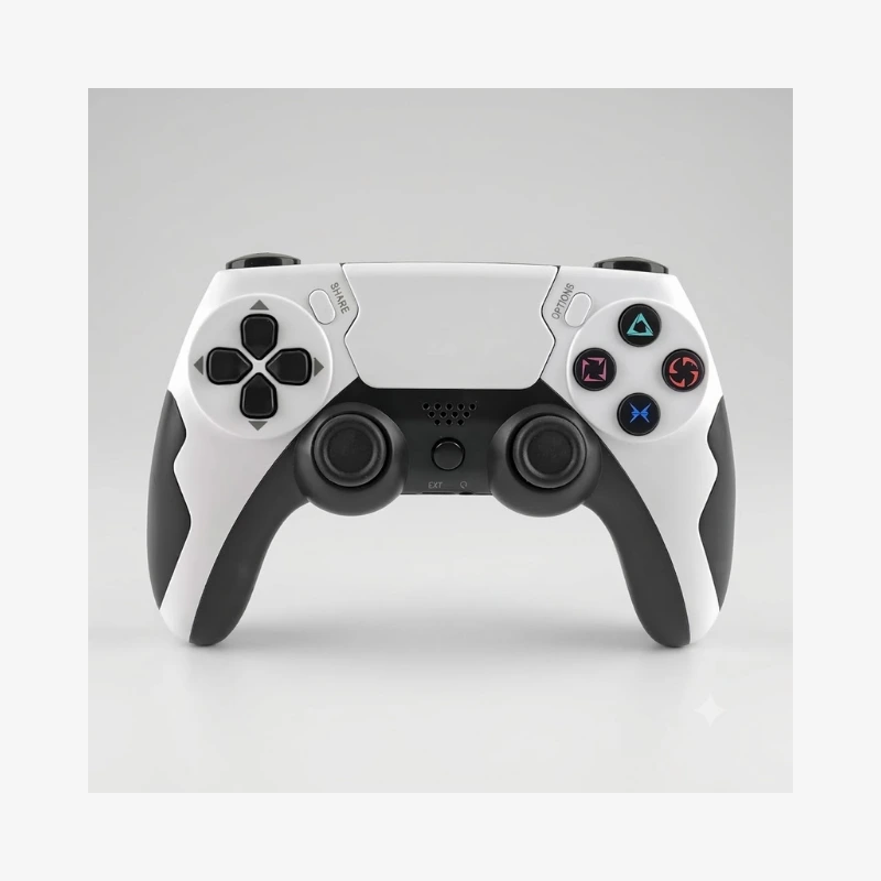 EvoFox Play 2 PS4 Controller & PS5 (PS4 Games only), Playstation 4 Controller Bluetooth & Wired with HallSense™ Magnetic Joysticks & Triggers, 1000Hz Polling, Touchpad, Built-in Speaker & 3.5mm Jack