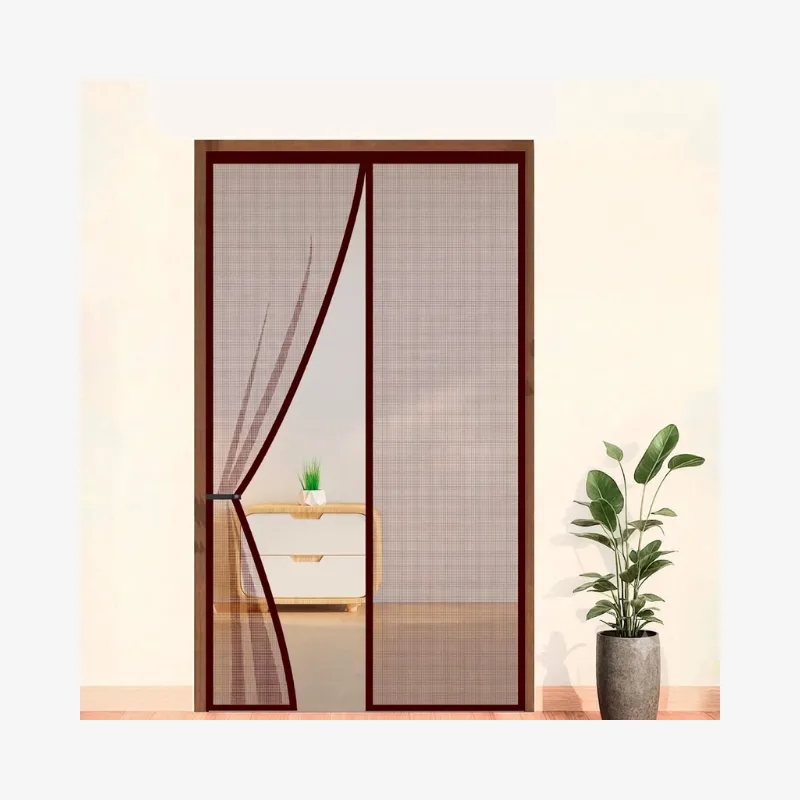 LifeKrafts Polyester Magnetic Mosquito Net for Door | Mosquito Curtain for All Door Types & Sizes | Auto-Closing Insect Screen to Keep Mosquito Out (240x90 cm, Brown)