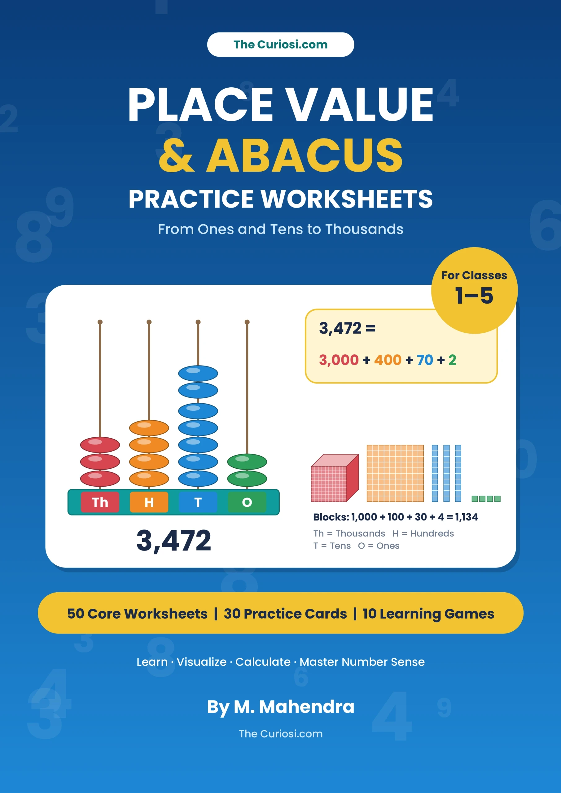Place Value & Abacus Practice Worksheets for Classes 1–5